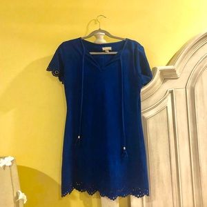 Ethereal navy suede dress